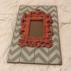 Gray and coral photo frame